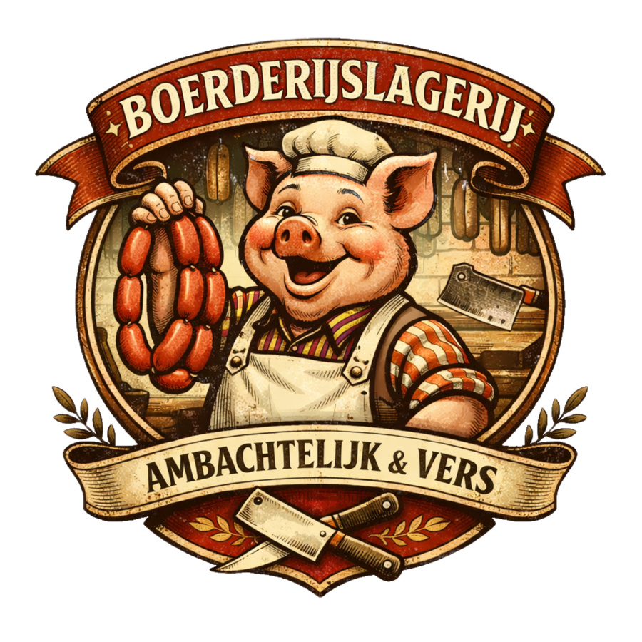 Boerderijslagerij logo met varken